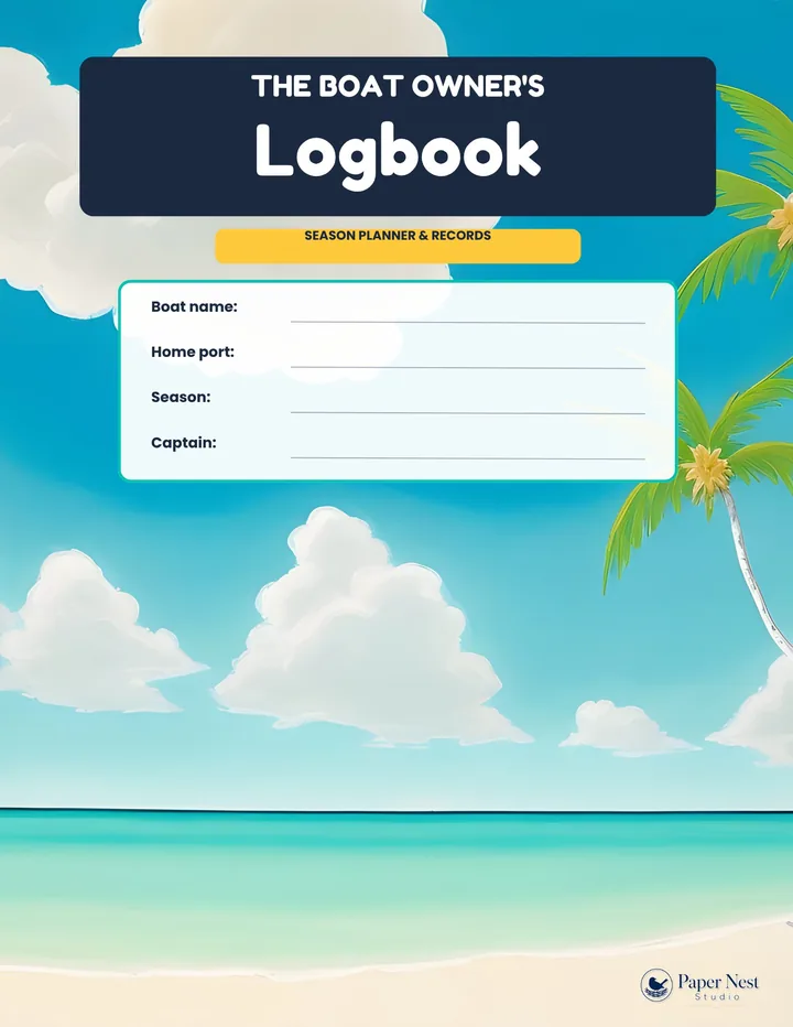 Caribbean Boat Owner Logbook printable from Paper Nest Studio